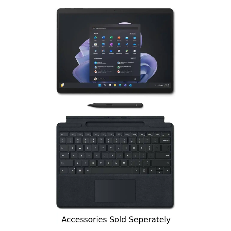 Microsoft Surface Pro 9 Tablet With 13-Inch Full HD Display, 12th Gen Intel Core™ i5-1245U, 16GB RAM, 256GB SSD, Intel® Iris® Xe Graphics, Windows 11 Pro, Graphite, QIA-00025