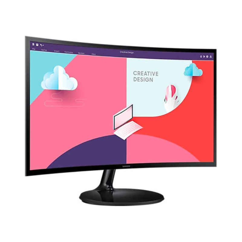 Samsung 24" Essential Curved Monitor S3 S36C, 75Hz Refresh Rate & 4 (GTG) Response Time, 72% Color Gamut, Black, LS24C360EAMXUE