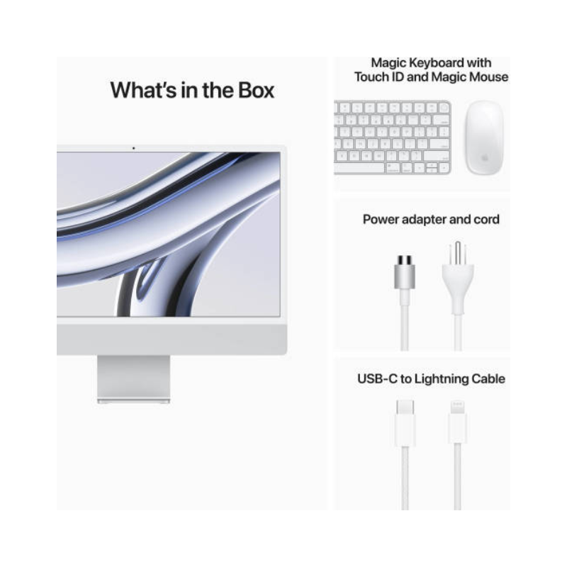 Apple 24" iMac AIO Desktop Computer with M3 Chip, 4.5K Retina Display, English Keyboard