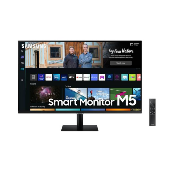 Samsung M5 27" Flat Monitor with Smart TV Experience, Max 60Hz Refresh Rate, 4ms Response Time, Flicker Free, Black, LS27BM500EMXUE