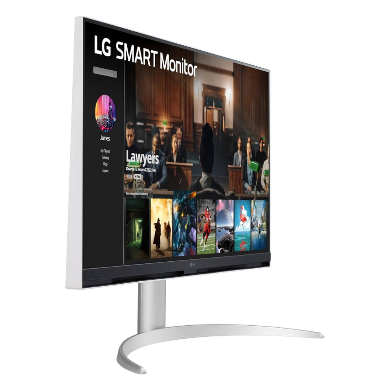 LG MyView 32'' 4K UHD Smart Monitor with webOS, 60Hz Refresh Rate & 5ms (GtG at Faster) Response Time, White, 32SQ730S-W