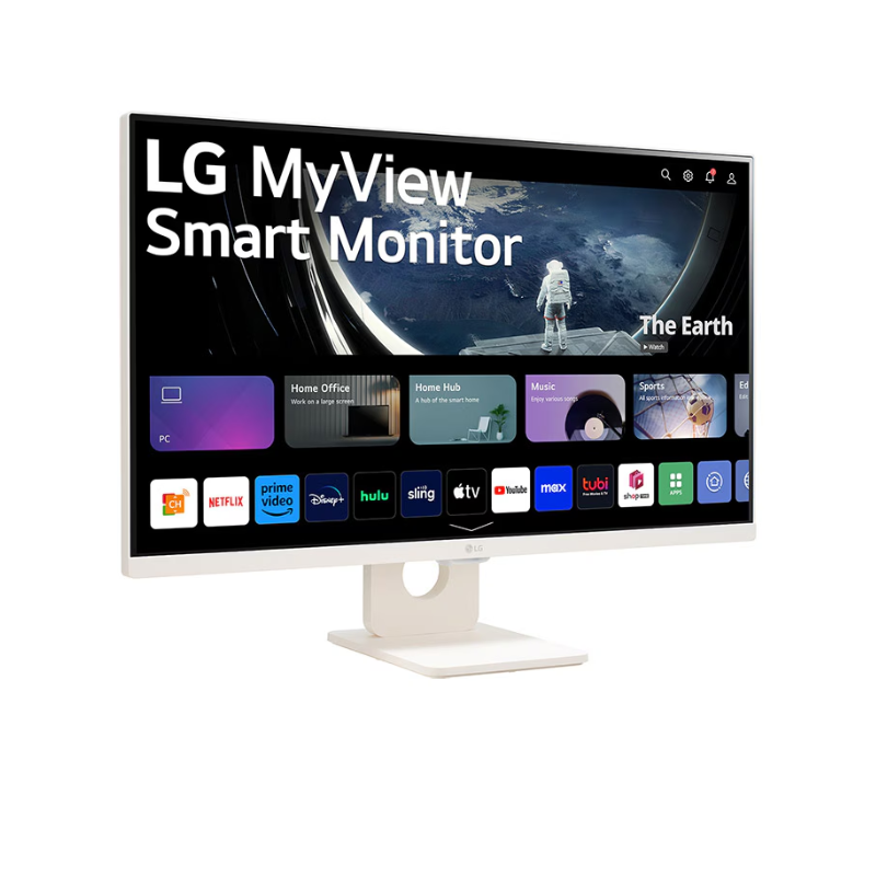LG 27" Full HD IPS Smart Monitor with webOS, 60Hz Refresh Rate & 14ms Response Time, White, 27SR50F-W