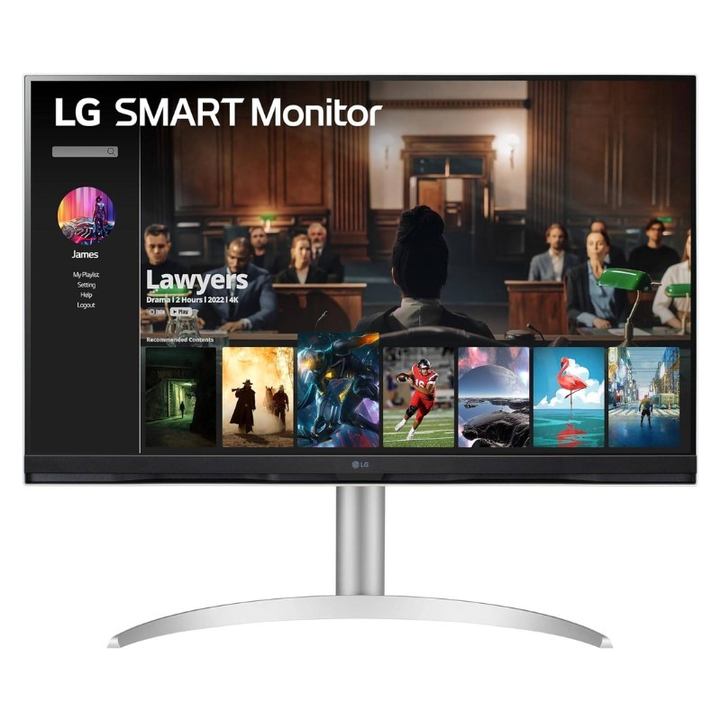 LG MyView 32'' 4K UHD Smart Monitor with webOS, 60Hz Refresh Rate & 5ms (GtG at Faster) Response Time, White, 32SQ730S-W