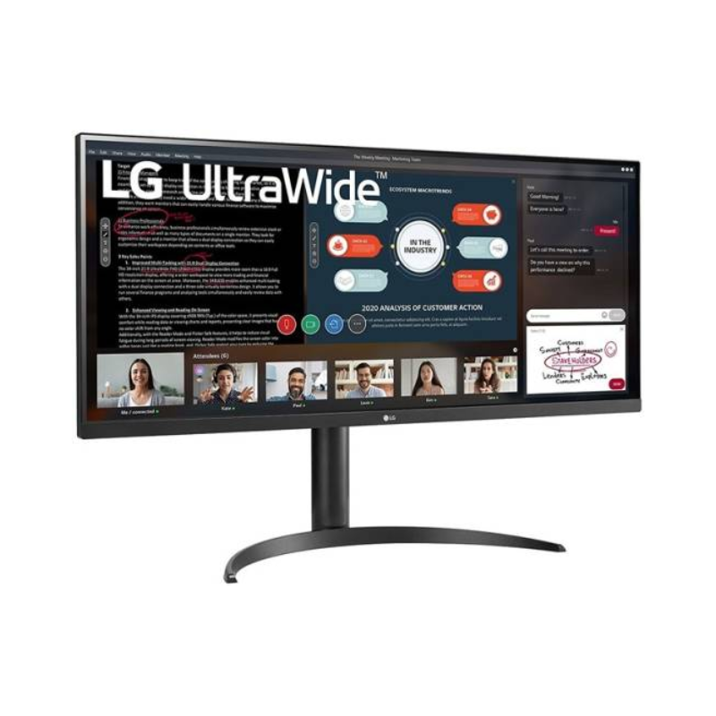 LG 34'' 21:9 UltraWide™ Full HD with AMD FreeSync™, 75Hz Refresh Rate & 5ms Response Time, Black, 34WP550-B
