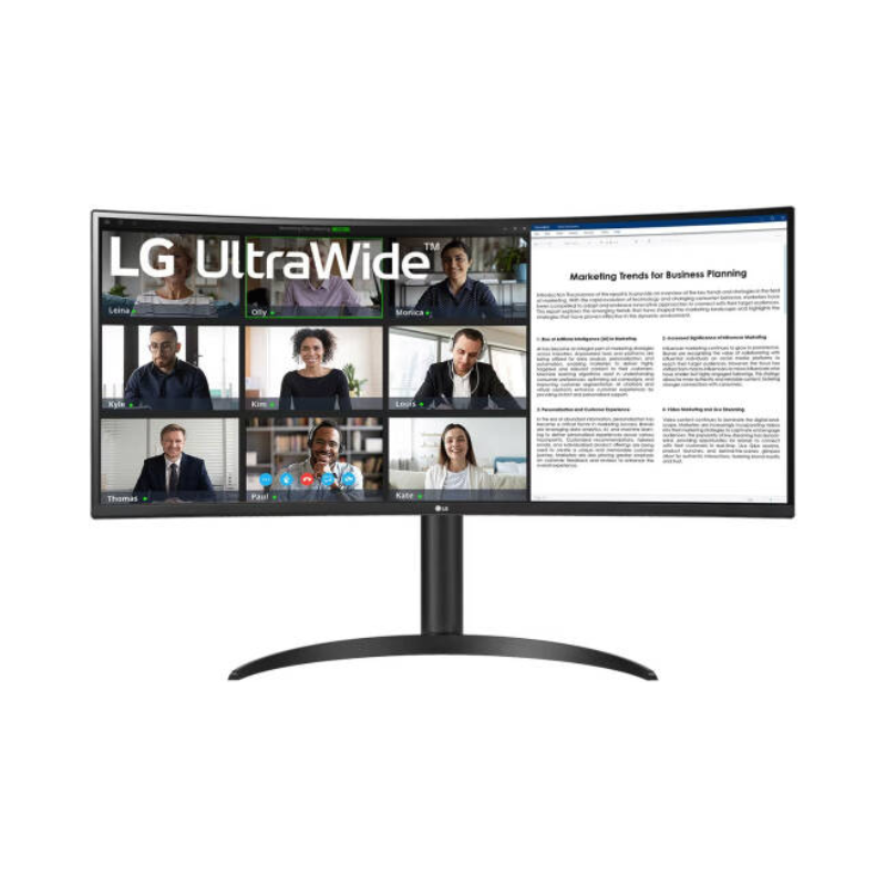 LG 34" UltraWide™ Curved Monitor with WQHD HDR10 Display, 100 Hz Refresh Rate & 5ms Response Time, AMD FreeSync™, Black, 34WR55QC-B