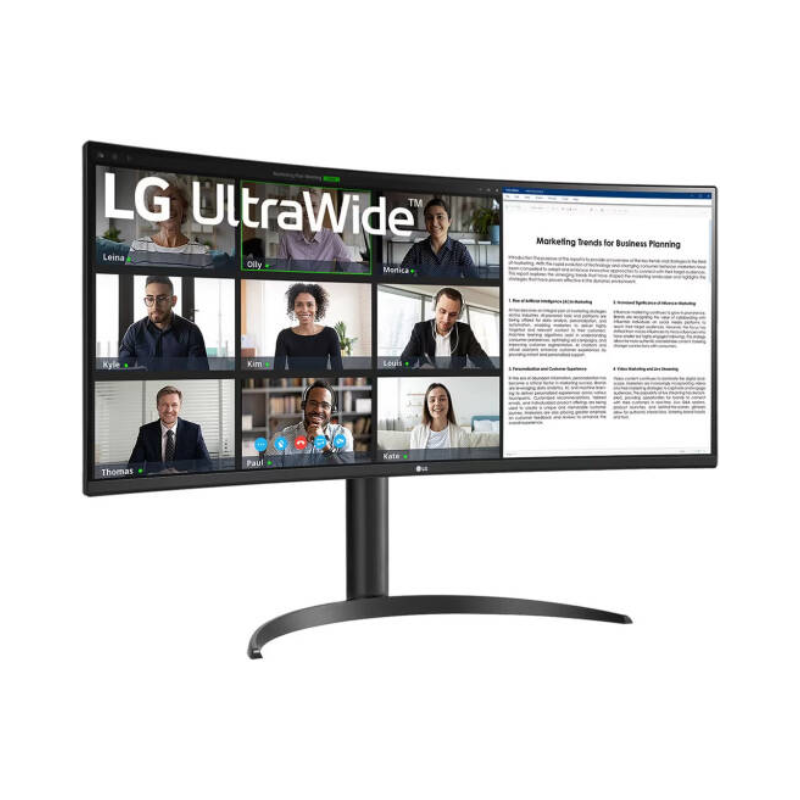 LG 34" UltraWide™ Curved Monitor with WQHD HDR10 Display, 100 Hz Refresh Rate & 5ms Response Time, AMD FreeSync™, Black, 34WR55QC-B