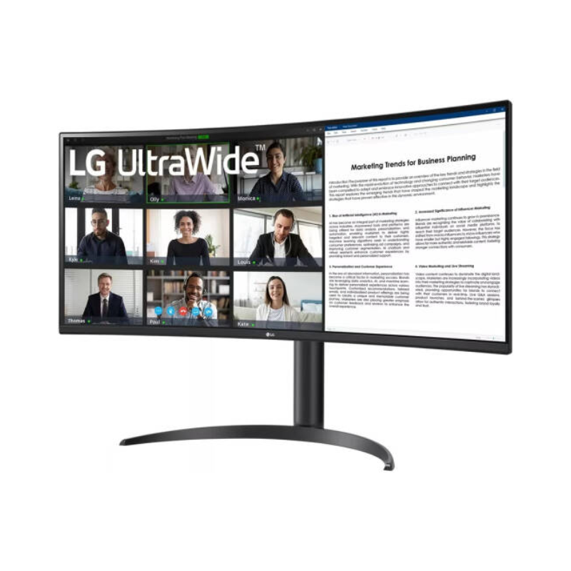 LG 34" UltraWide™ Curved Monitor with WQHD HDR10 Display, 100 Hz Refresh Rate & 5ms Response Time, AMD FreeSync™, Black, 34WR55QC-B