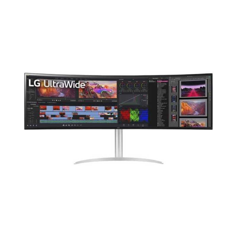 LG 49" Curved UltraWide™ DQHD Nano IPS 144Hz HDR 400 Monitor with G-SYNC® Compatible, 5ms Response Time, White, 49WQ95C-W