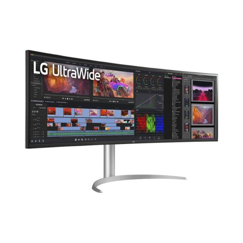 LG 49" Curved UltraWide™ DQHD Nano IPS 144Hz HDR 400 Monitor with G-SYNC® Compatible, 5ms Response Time, White, 49WQ95C-W