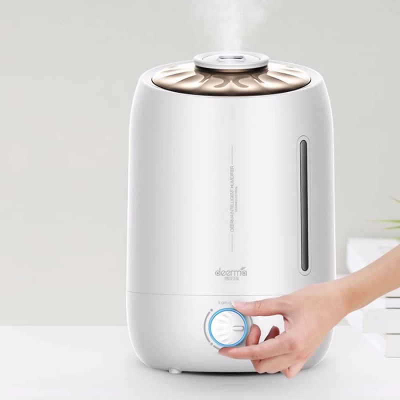 Deerma F500 Ultrasonic Humidifier 5L Manual Air Purifier Rotatable Mist Nozzle Quiet Operation With Activated Carbon Filter, Global Version