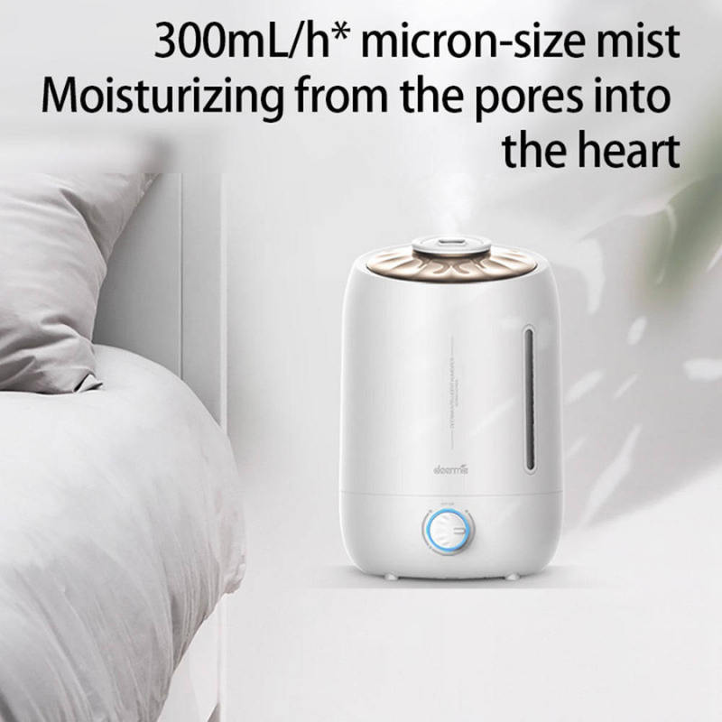 Deerma F500 Ultrasonic Humidifier 5L Manual Air Purifier Rotatable Mist Nozzle Quiet Operation With Activated Carbon Filter, Global Version