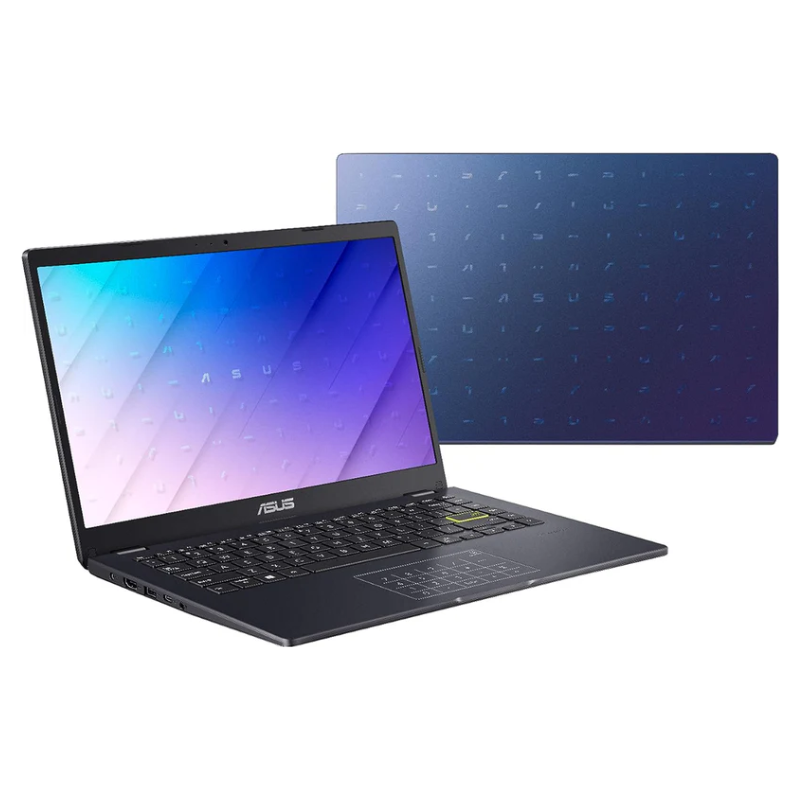 Asus E410 Laptop, 14" HD Display, Intel Celeron N4020 1.1GHz, 4GB RAM, 128GB M.2 NVMe SSD, Intel® HD Graphics 600, Window 11 Home, English-Arabic Keyboard, Blue, E410MA-BV1248WS