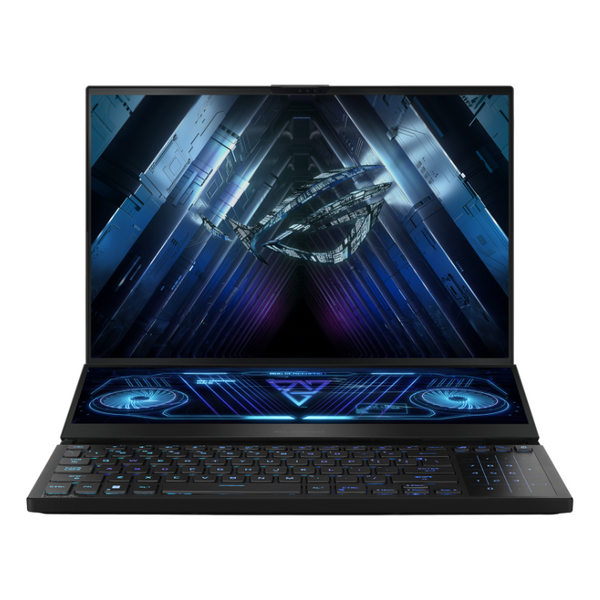 ASUS ROG Zephyrus Duo 16 (2023) GX650 Gaming Laptop, 16.0” QHD+ 240hz ROG Nebula HDR Display (MiniLED), AMD Ryzen™ 9 7945HX, 32GB RAM, 2T SSD, 16GB NVIDIA® GeForce RTX™ 4090 Graphics, Window 11 Home, English-Arabic Keyboard, Black, GX650PY-NM048W