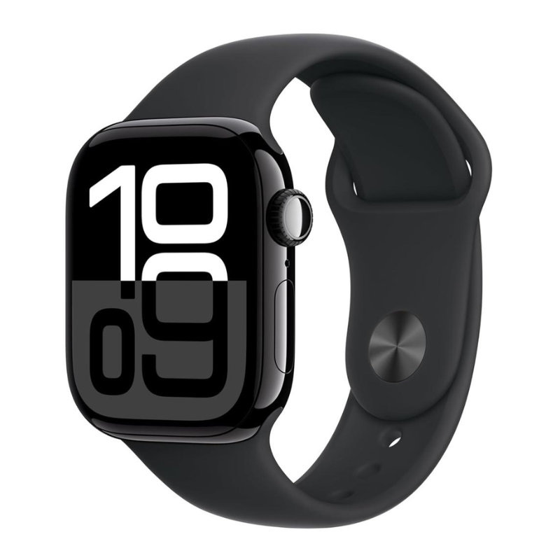 Apple Watch Series 10 GPS 42mm Jet Black with Black Sport Band M/L, MWWF3