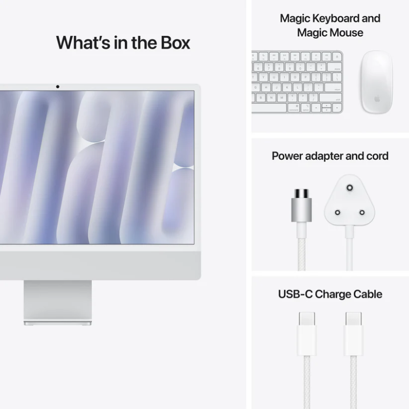 Apple 24" iMac AIO Desktop Computer with M4 Chip, 4.5K Retina Display, 8-Core CPU and 8-Core GPU, 16GB RAM, 256GB SSD, English Keyboard