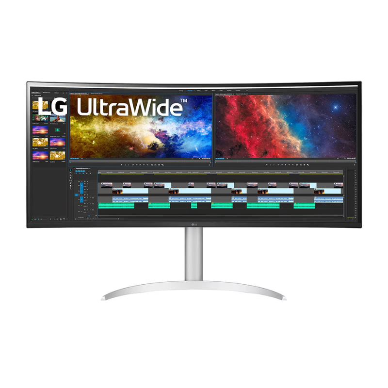 LG UltraWide Curved Monitor, 37.5" QHD+ IPS Display, 5ms Response Time, AMD FreeSync™, White, 38WP85C-W.AMA