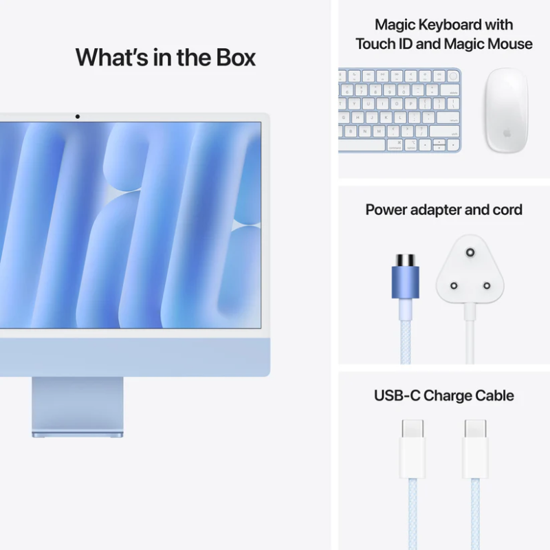 Apple 24" iMac MD2T4 AIO Desktop Computer with M4 Chip, 4.5K Retina Display, 10-Core CPU and 10-Core GPU, 24GB RAM, 512GB SSD, English Keyboard