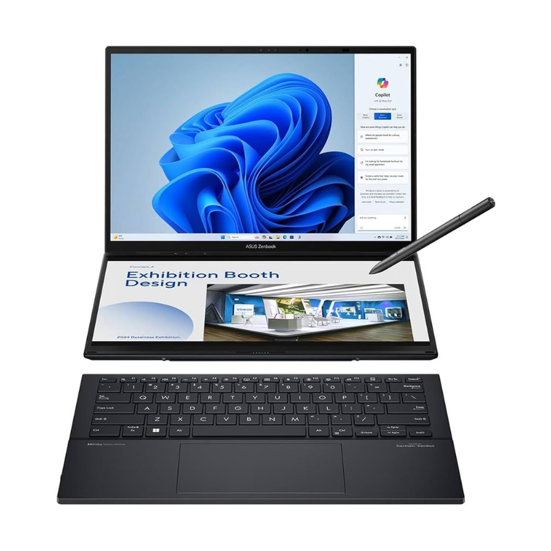 Asus ASUS Zenbook Duo (UX8406CA) 2025, 14" 3K OLED Dual Touch Display, Intel Core Ultra 7, 32GB RAM, 1T SSD, Intel Arc Graphics, English-Arabic Keyboard, Windows 11 Home, UX8406CA-OLED7