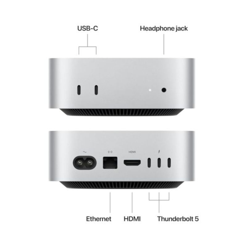 Apple Mac Mini, Apple M4 chip, 16GB RAM, 512GB SSD with 10‑core CPU and 10‑core GPU, MU9E3