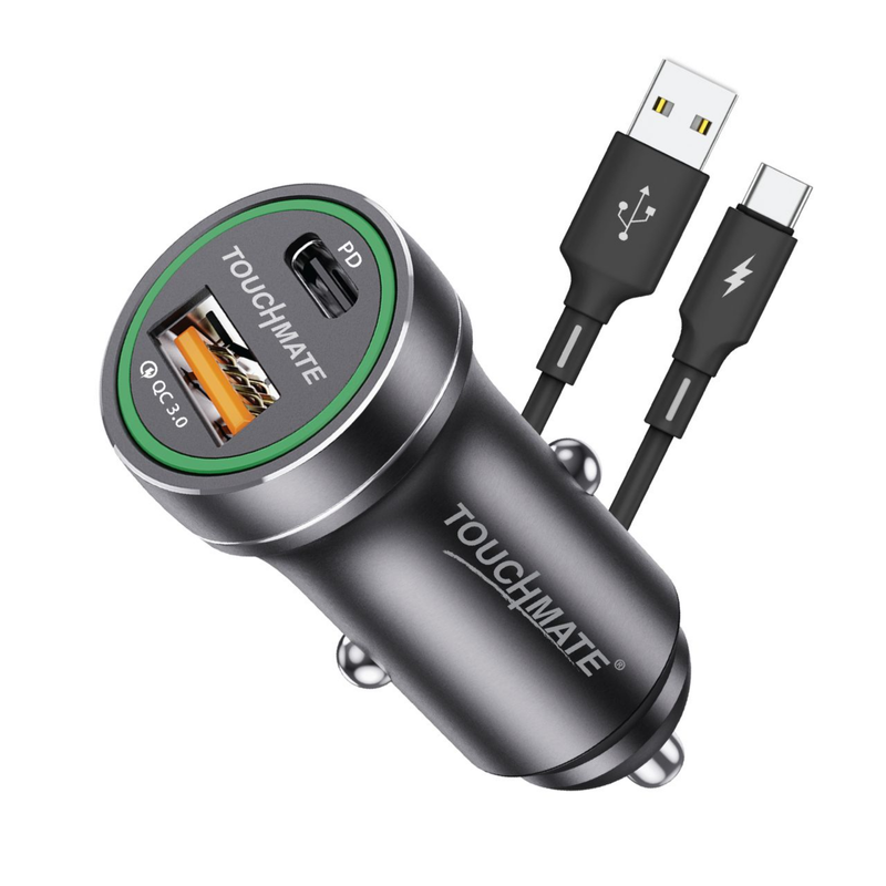 TOUCHMATE 25W PD Fast Car Charger with Type-C Cable, TM-CAR25W