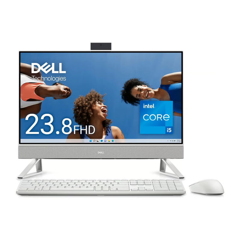 Dell Inspiron 5420 All-in-One Desktop, 23.8" FHD Display, Intel Core i7-1355U, 16GB RAM, 512GB SSD,  Intel Iris Xe Graphics, Windows 11 Home, English-Arabic Keyboard, White, 5420-AIO-1256