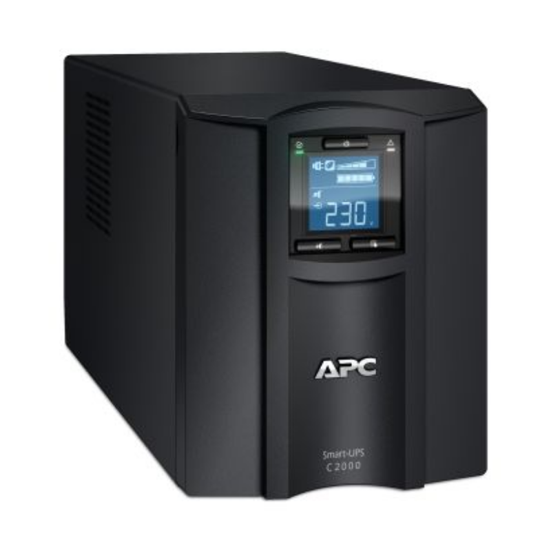 APC Smart-UPS C, Line Interactive, 2000VA, Tower, 230V, 6x IEC C13+1x IEC C19 outlets, USB and Serial communication, AVR, Graphic LCD, SMC2000I