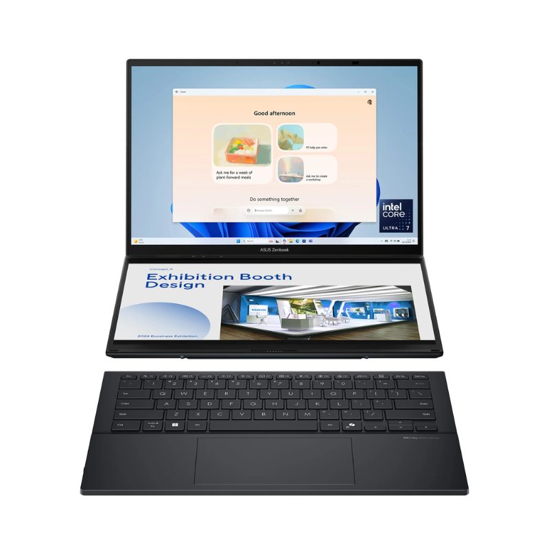 Asus ASUS Zenbook Duo (UX8406CA) 2025, 14" 3K OLED Dual Touch Display, Intel Core Ultra 7, 32GB RAM, 1T SSD, Intel Arc Graphics, English-Arabic Keyboard, Windows 11 Home, UX8406CA-OLED7