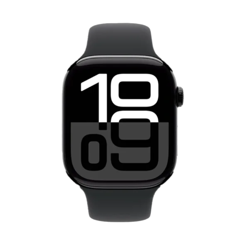 Apple Watch Series 10 GPS 46mm Jet Black Aluminum Case with Black Sport Band M/L, MWWQ3