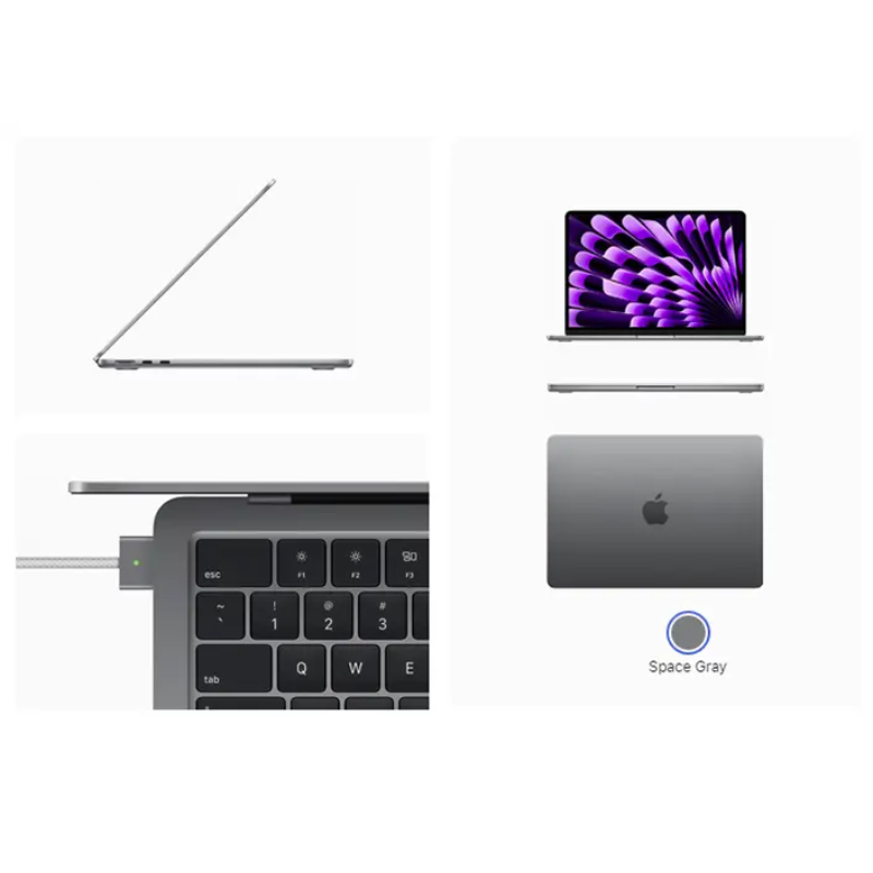 Apple Macbook Air 13" (2024), M3 with 8-Core CPU, 10-Core GPU, 24GB RAM, 2T SSD, macOS Sonoma, English Keyboard, Space Gray