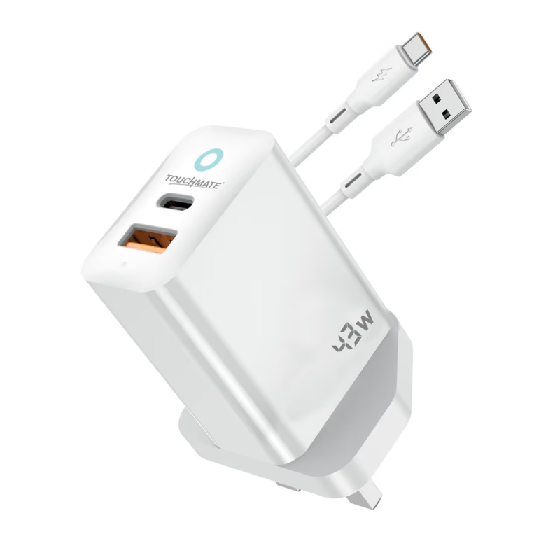 TOUCHMATE Super-Fast 43W PD Charger with Type-C Cable, TM-PD43WC