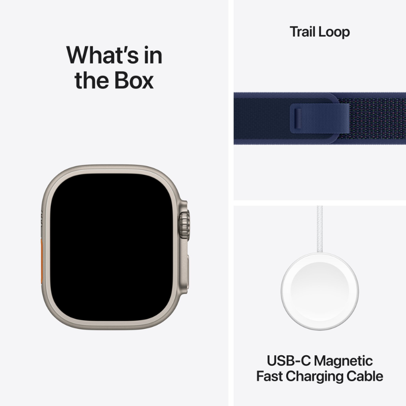 Apple Watch Ultra 2 GPS + Cellular 49mm Natural Titanium Case with Blue Trail Loop M/L, MX4L3