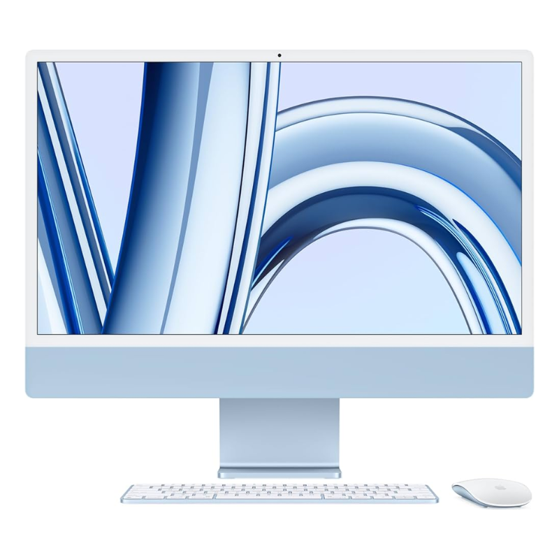 Apple iMac 24" (2023), M3 with 8-Core CPU, 8-Core GPU, 8GB RAM, 256GB SSD, macOS, English Keyboard, Blue, MQRC3 B/A