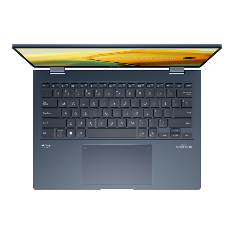 ASUS Zenbook 14 Flip OLED UP3404VA 2 in 1 Laptop, 14." OLED 2.8K Touch N Flip Display, Intel® Core™ i7-1360P, 16GB RAM, 1T SSD, Intel HD Graphics, Windows 11 Home, English-Arabic Keyboard, Blue, UP3404VA-KN058W