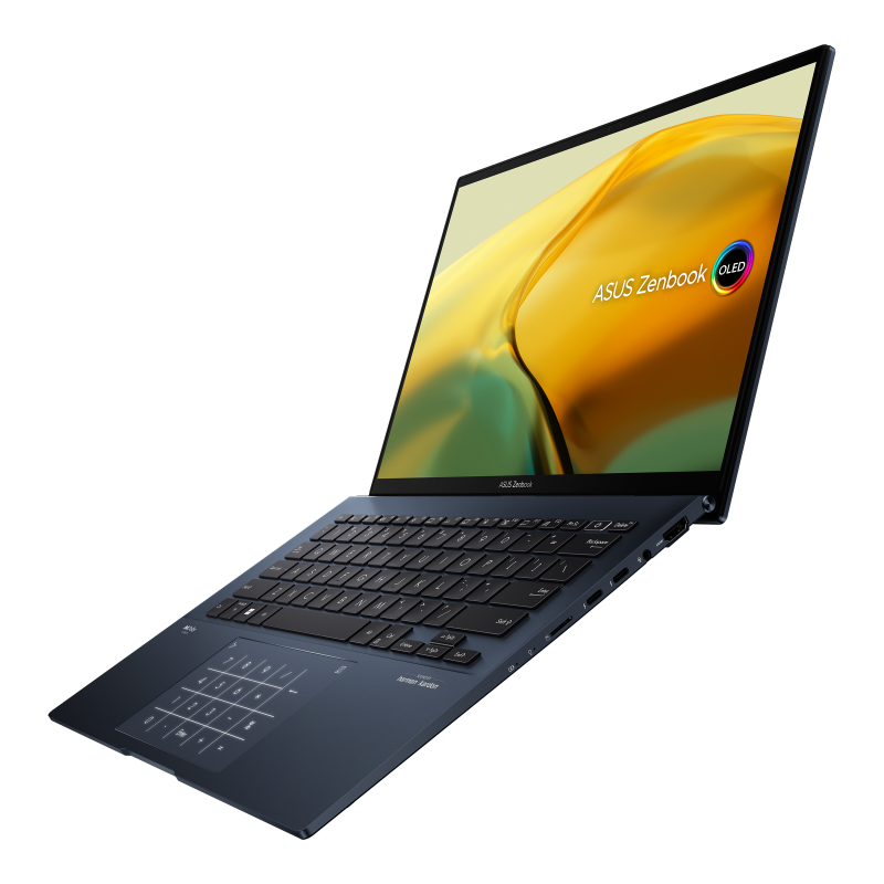 ASUS Zenbook 14 OLED (UX3402) Laptop, 14" 2.8K Display, Intel® Core™ i7-1260P, 16GB RAM, 512GB SSD, Intel HD Graphics, Window 11 Home, English/Arabic Keyboard, Blue, UX3402ZA-OLEDI7B